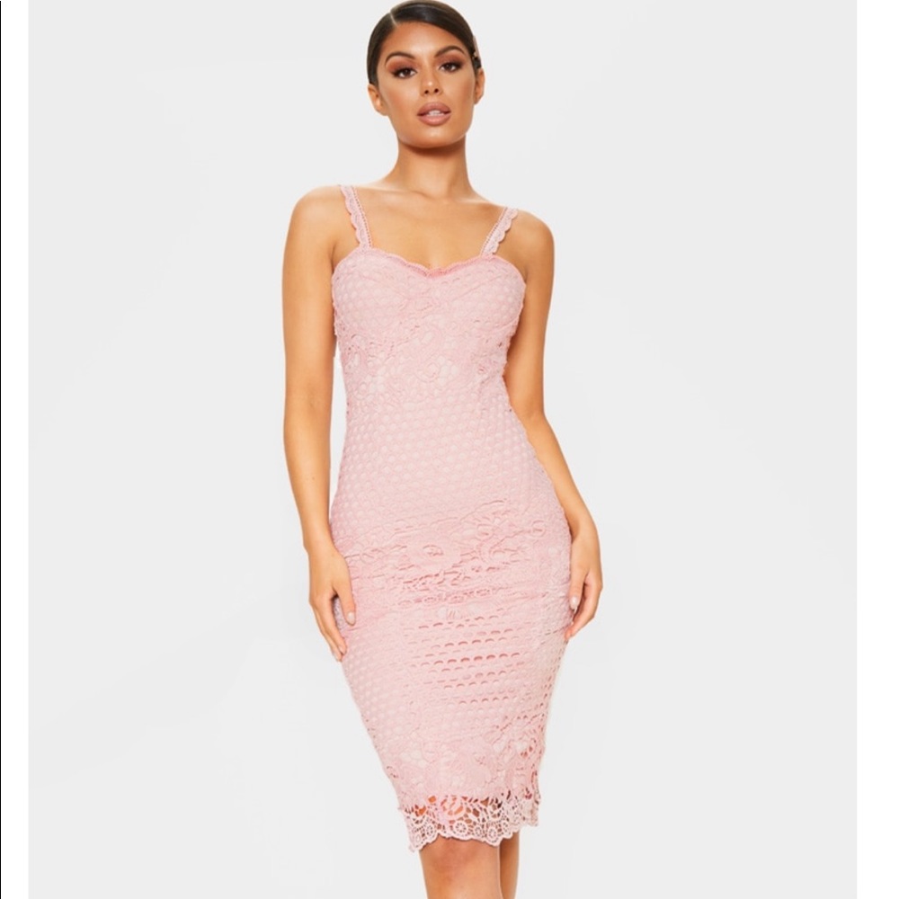Dusty pink midi dress